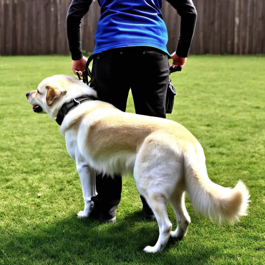 Expert Dog Trainer Demonstrating Techniques from Behind