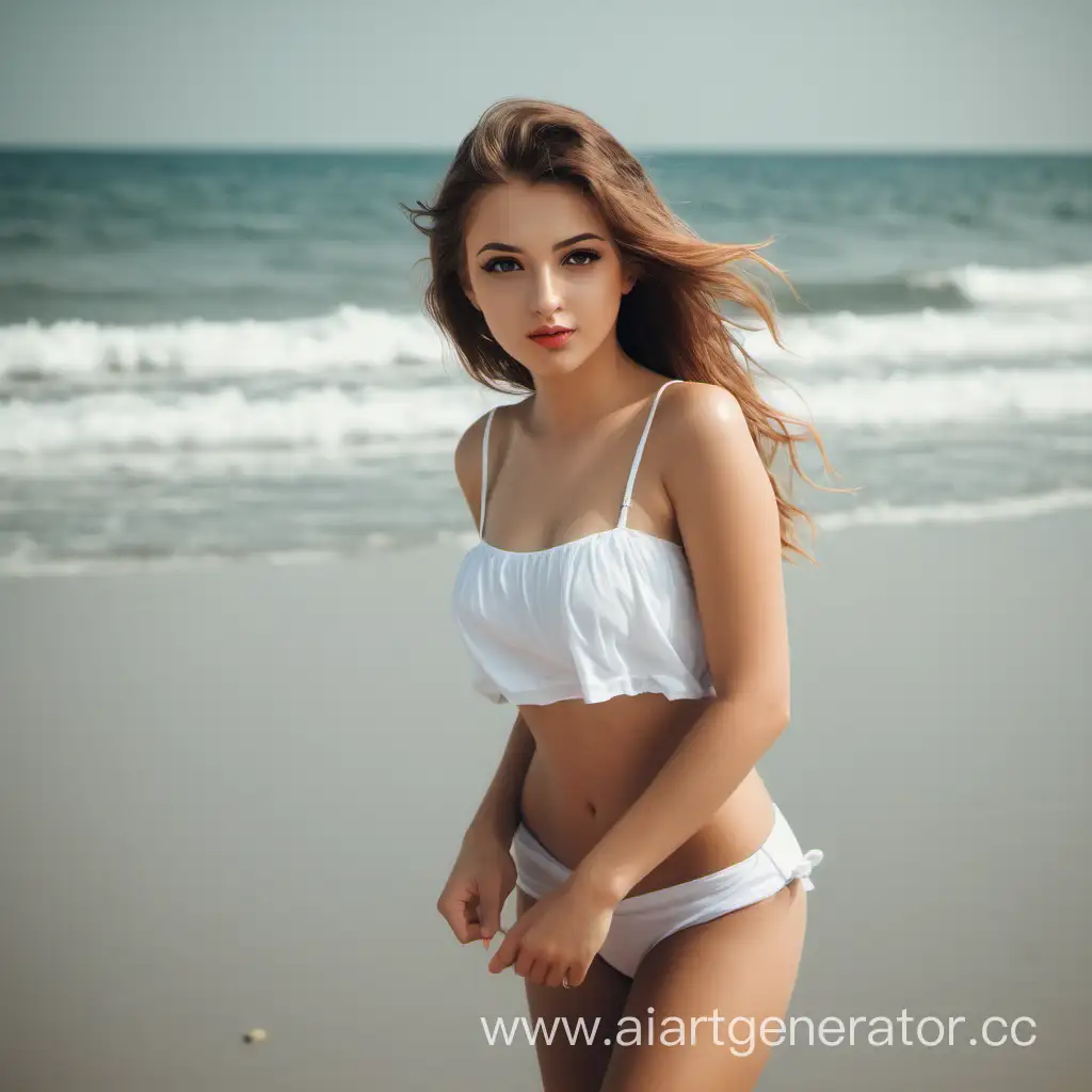 Красивая девушка на пляже