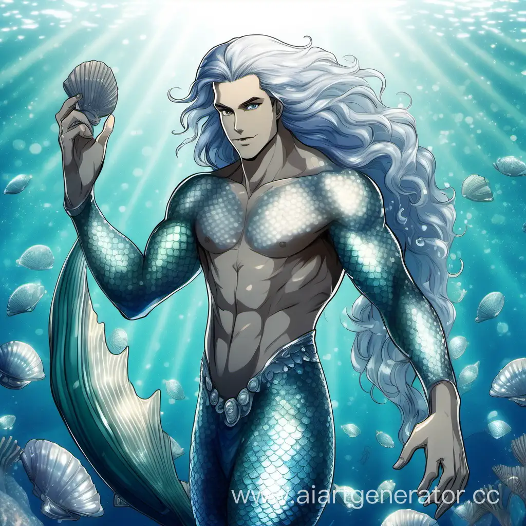 SilverHaired-Merman-with-Translucent-Fins-in-Full-Stature