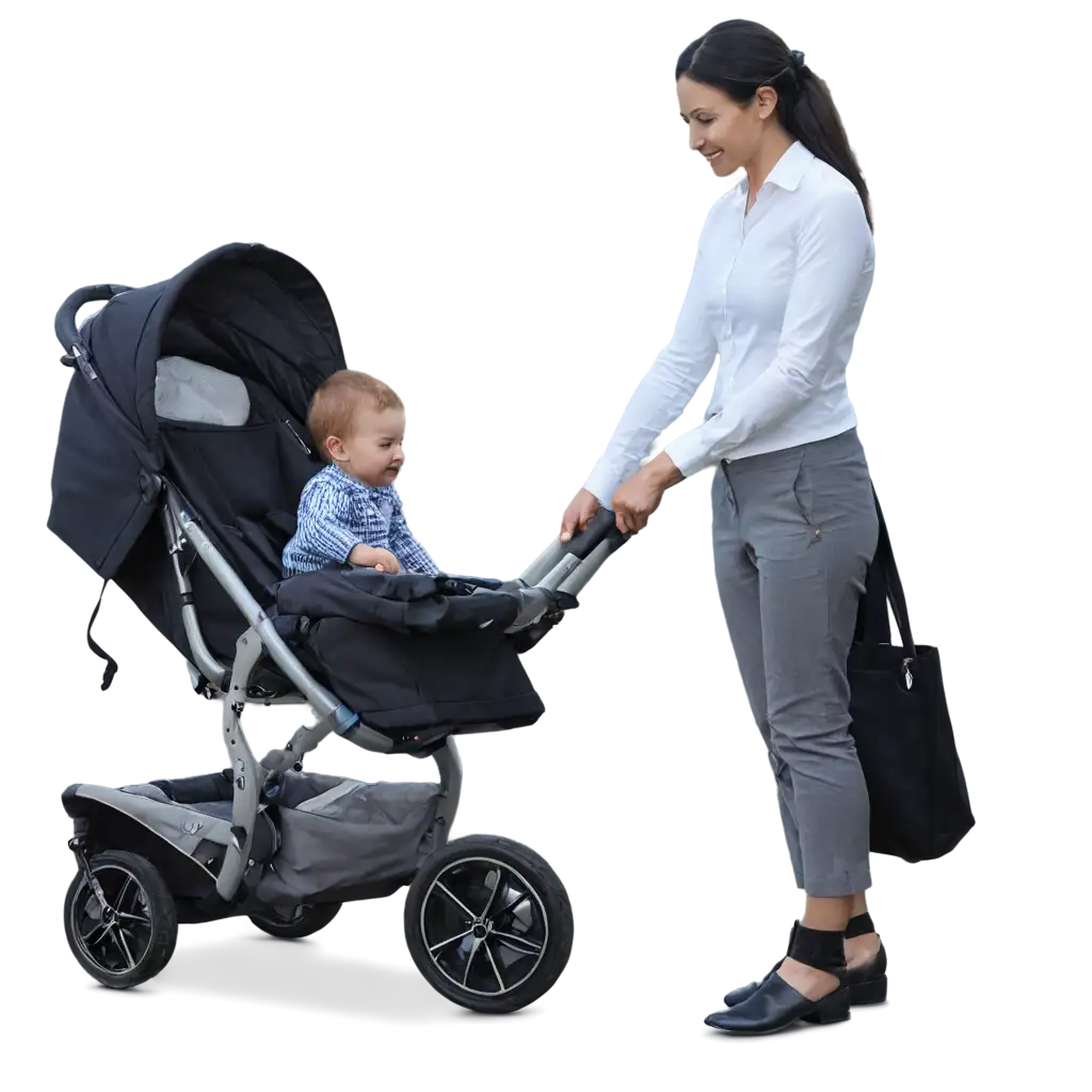 stroller with child