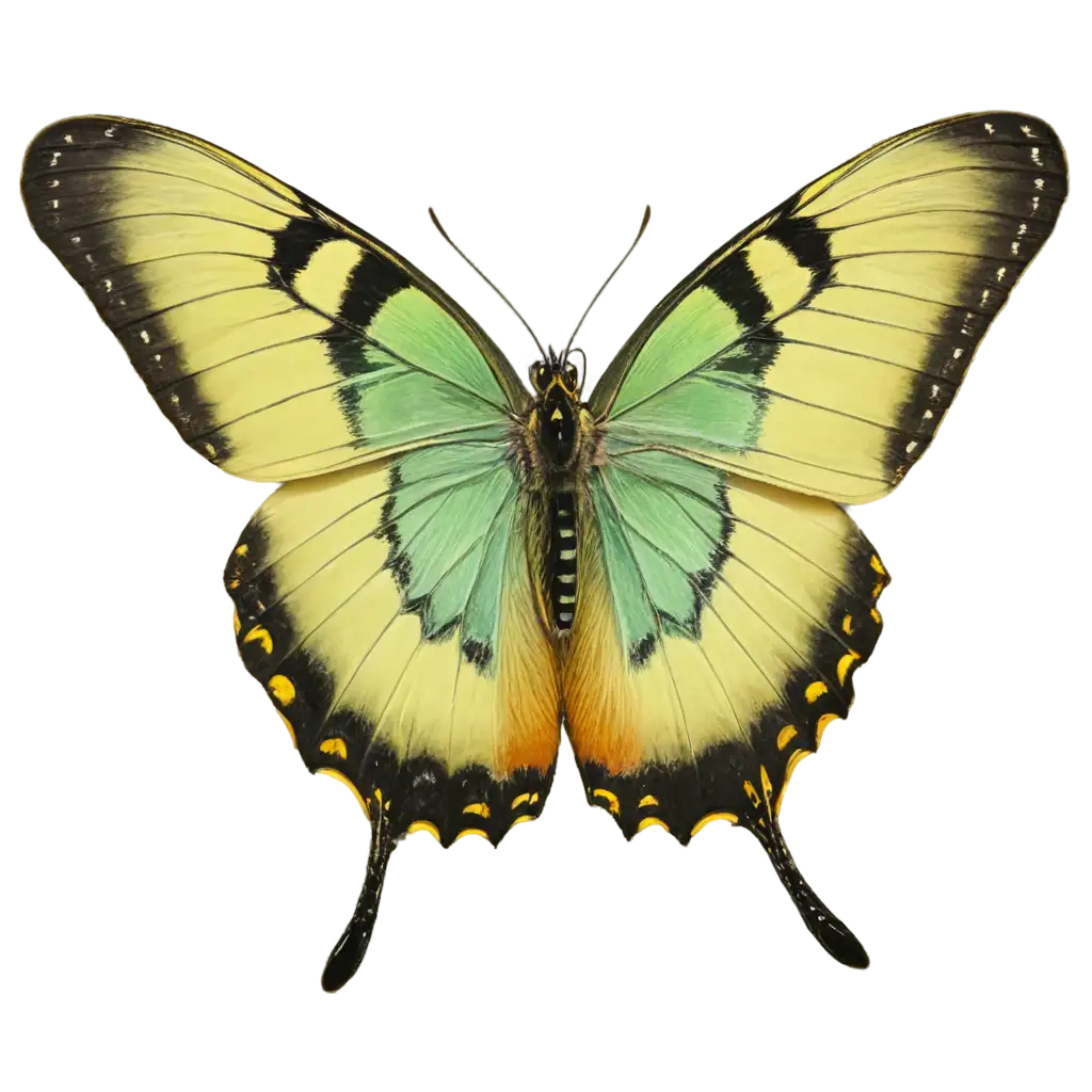 Exquisite-Light-Green-Yellow-Butterfly-with-Spread-Wings-Captivating-PNG-Image