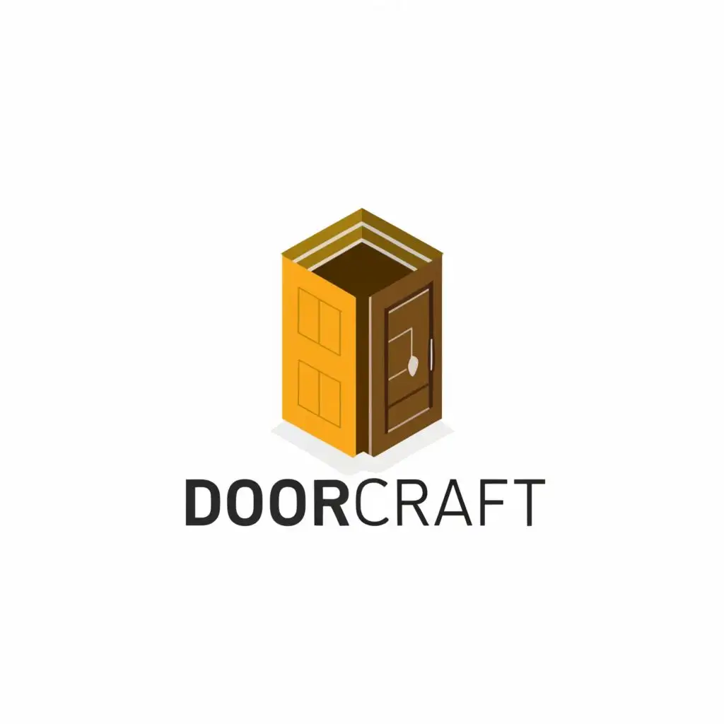 logo, AN ORIGAMI DOOR, with the text "DOORCRAFT", typography, be used in Construction industry