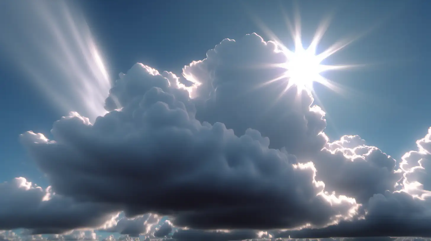 Sunny Spells Over Ultrarealistic Silver Lining Clouds in UHD 8K