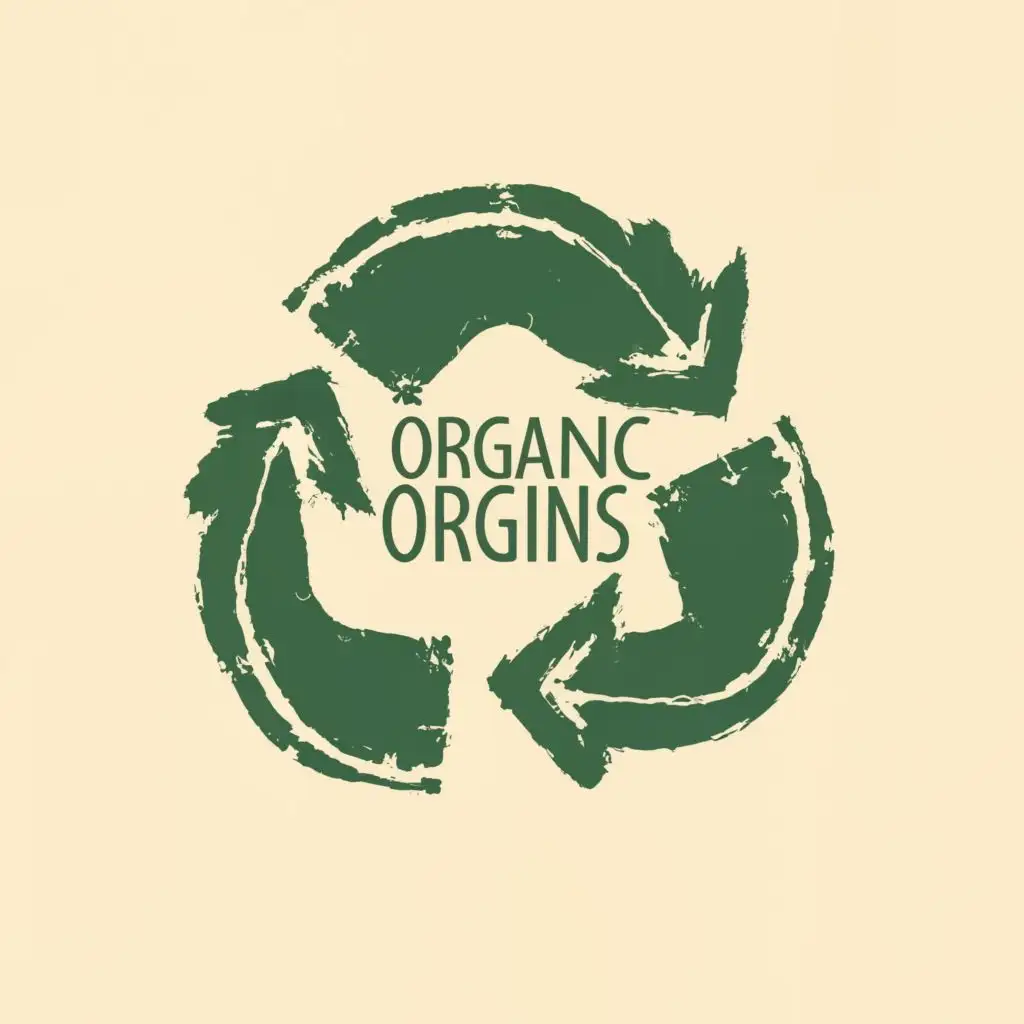 logo, recycling arrows, with the text "organic origins", typography, be used in Retail industry