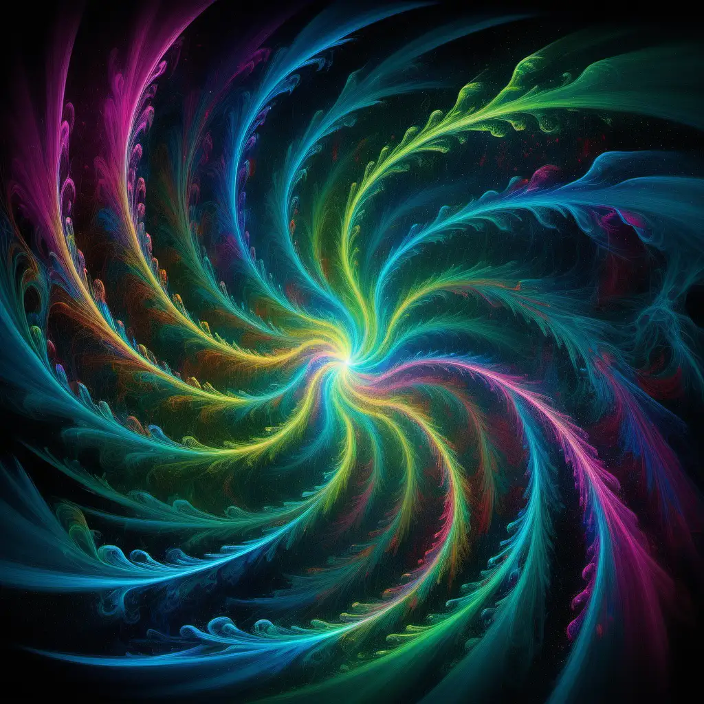 Enchanting Quantum Realm Luminous Vortex of Colors