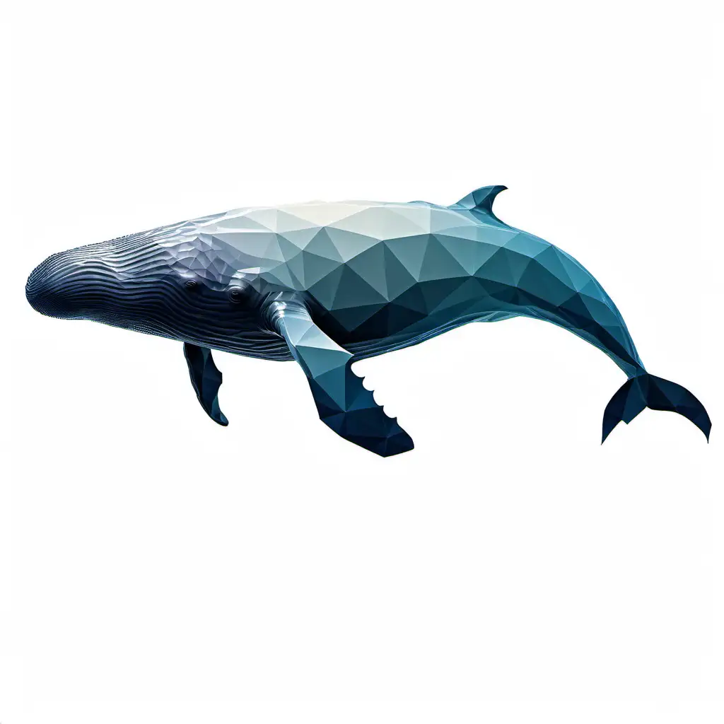 Polygon Sperm Whale Illustration on White Background