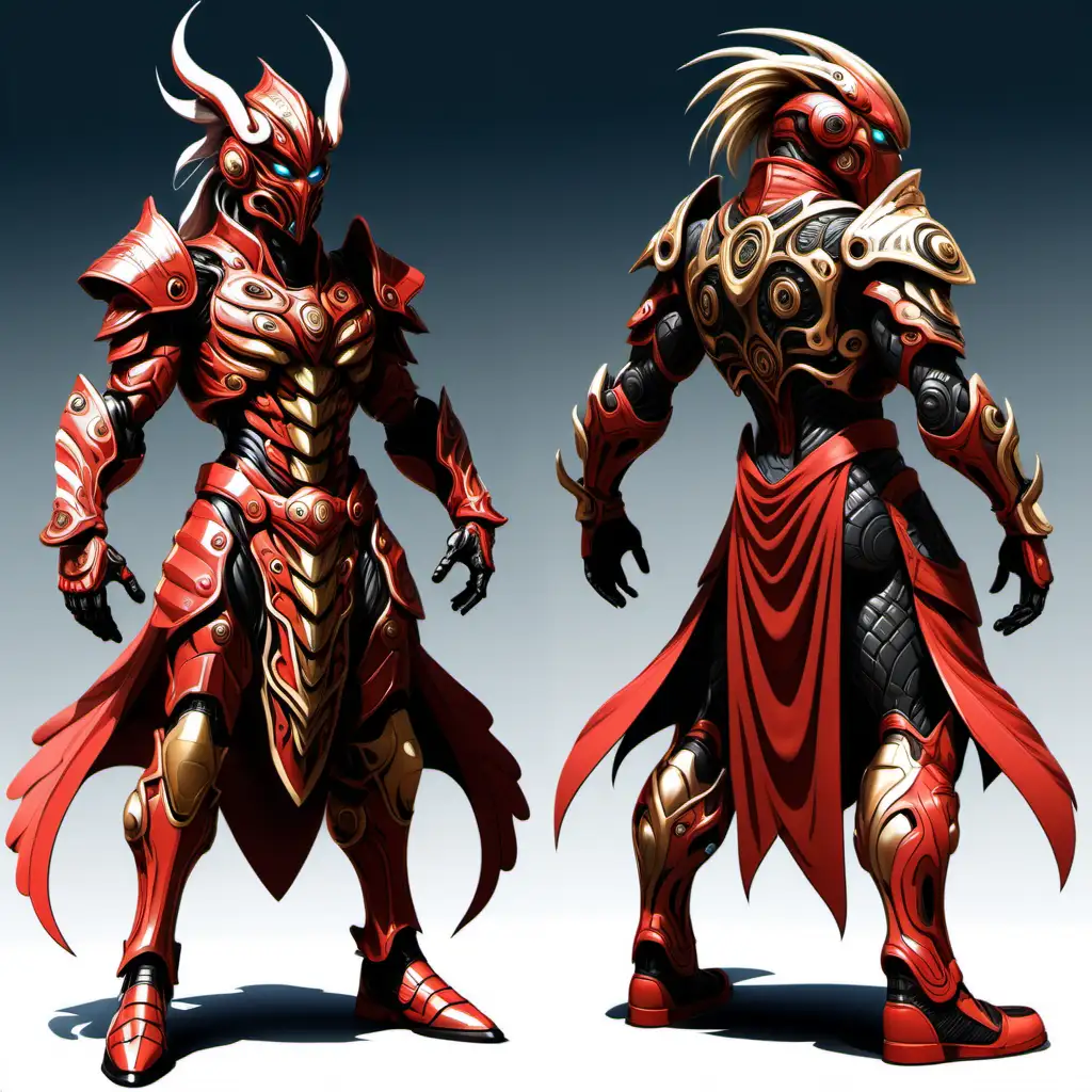 Elemental Biomechanical Guyver and Ninja in CloudThemed Armor