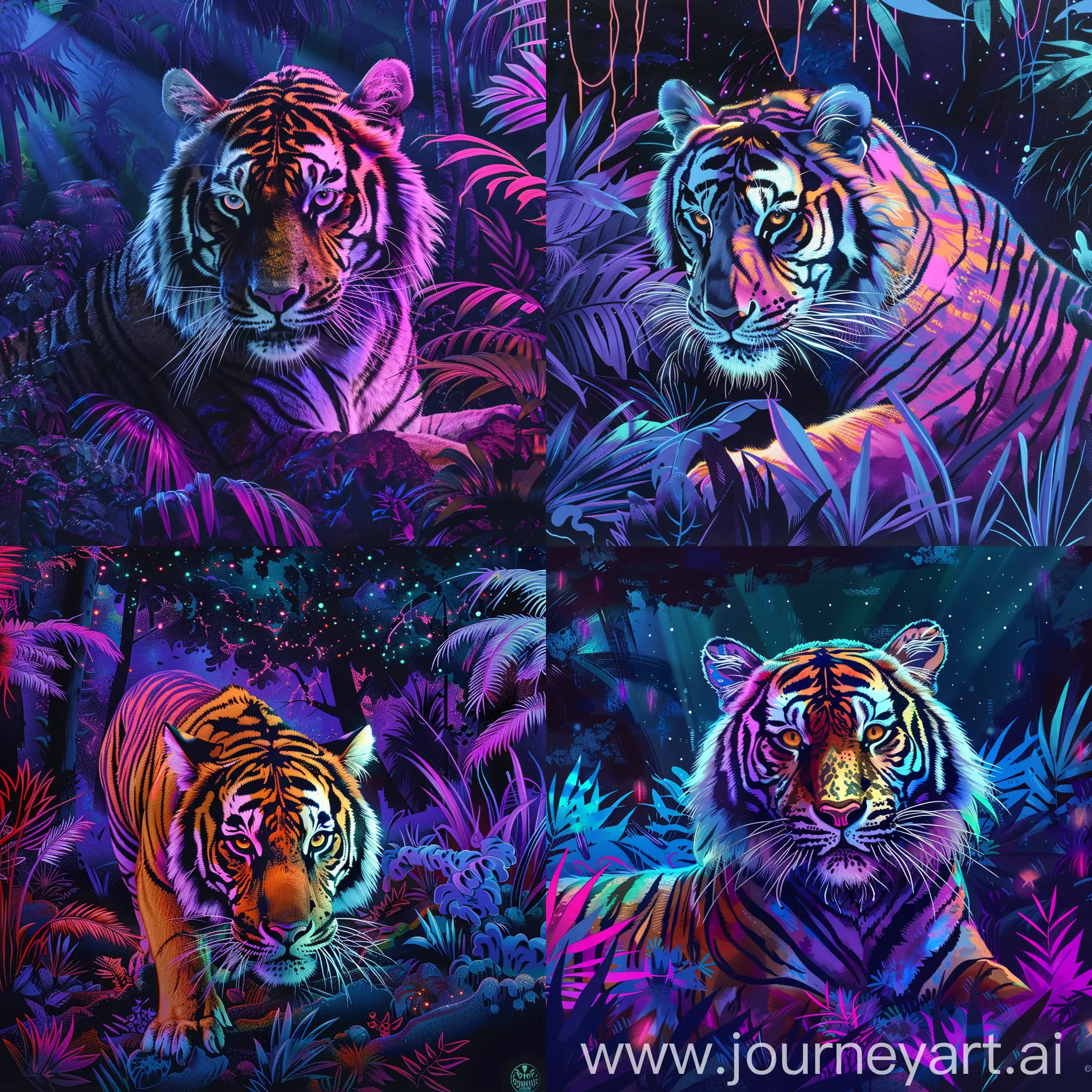 tiger in a neon jungle