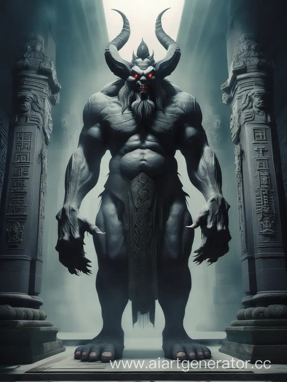 Majestic-Gray-Demon-Guardian-in-Ancient-Temple