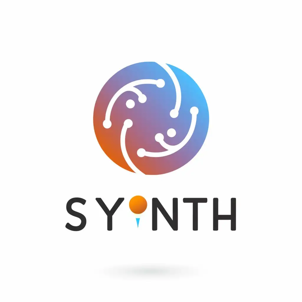 a logo design,with the text "Synth", main symbol:This OS will be used by players and inexperienced users who do not know how to optimize the OS

When installing the OS, you can choose to download an application: Discord, Steam, Browser, depending on your preferences, etc.,Moderate,clear background