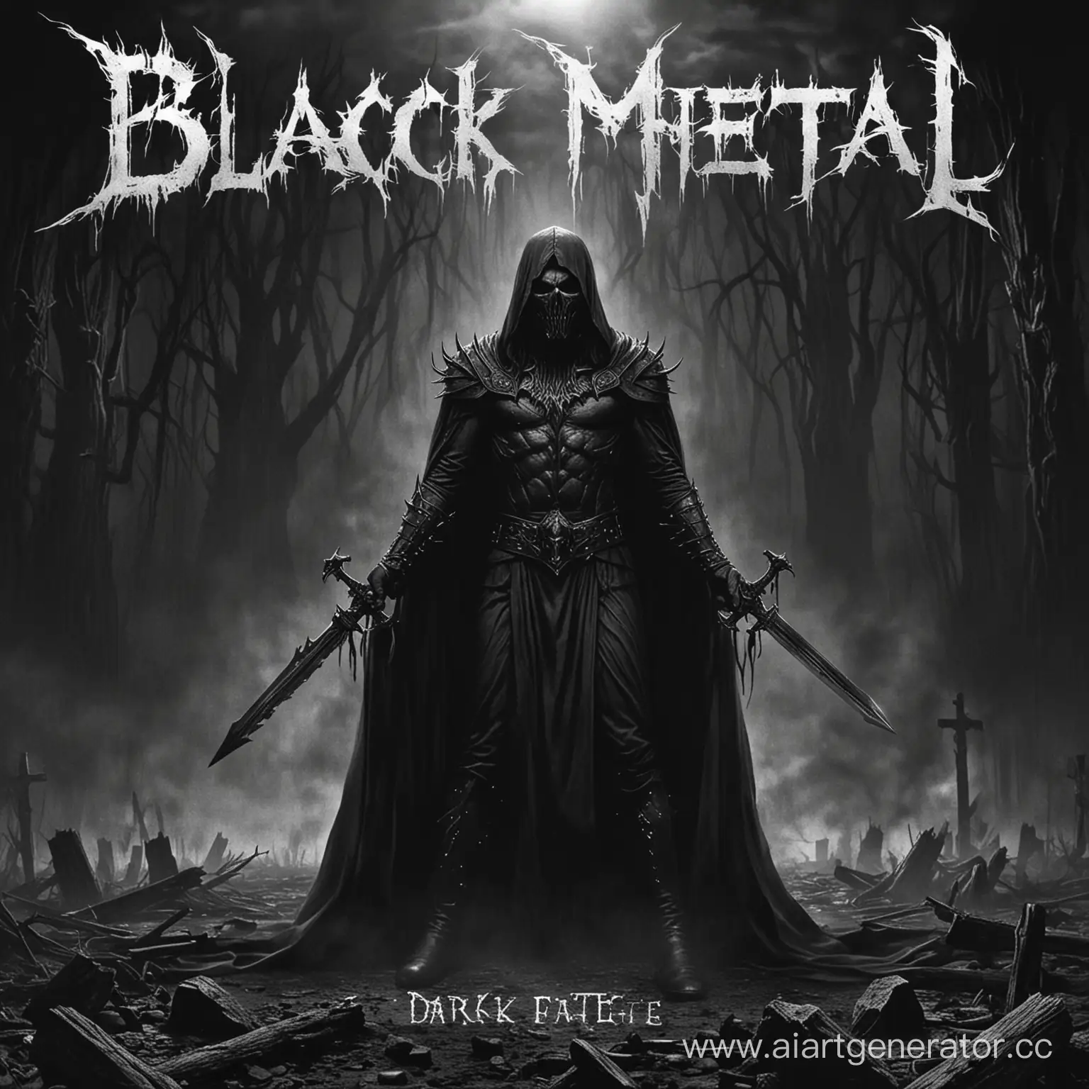 Обложка к блэк-метал альбому "тёмная участь"