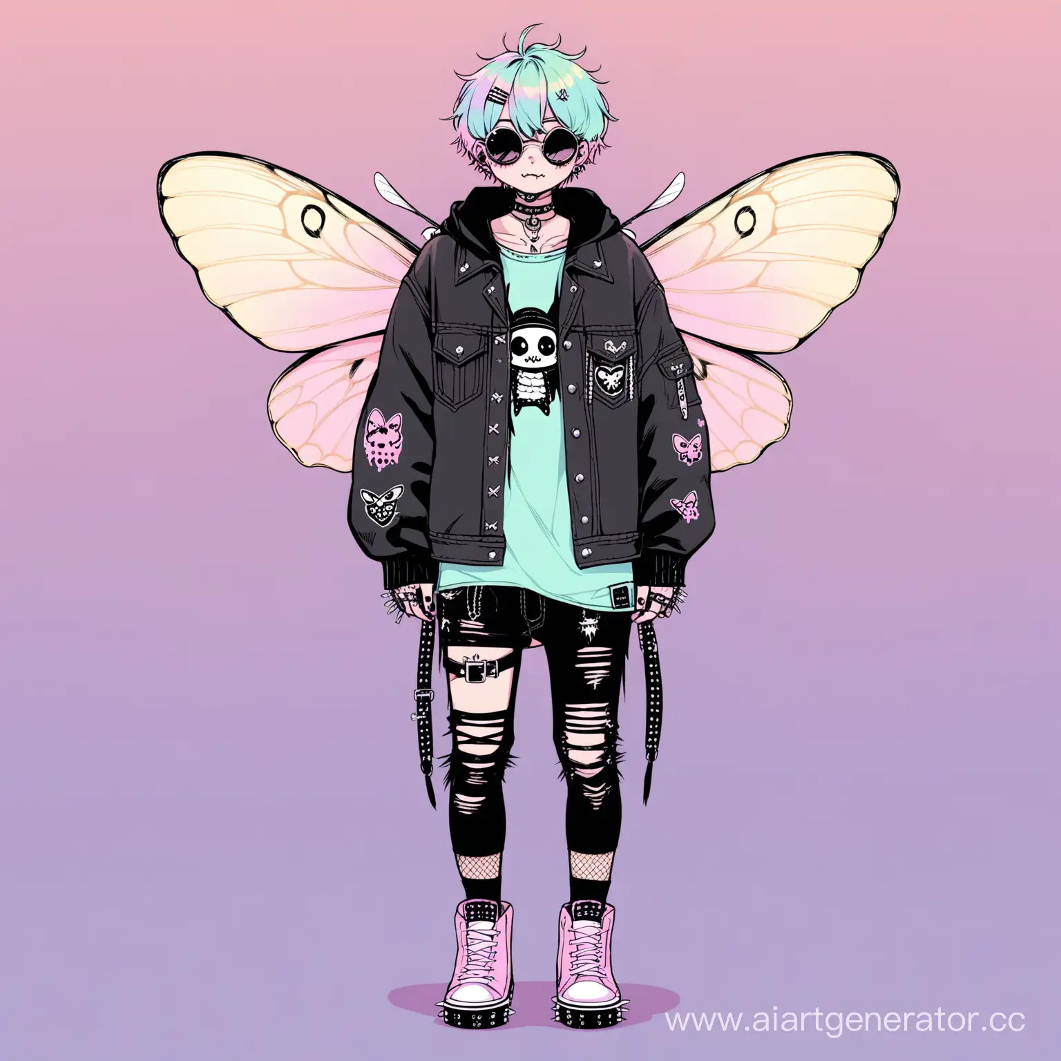 Cheeky-Moth-Guy-with-Short-Hair-in-Pastel-Punk-Grunge-Fashion