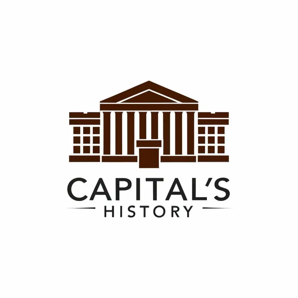 logo, Building,capital, with the text "Capitals
History", typography, be used in Education industry