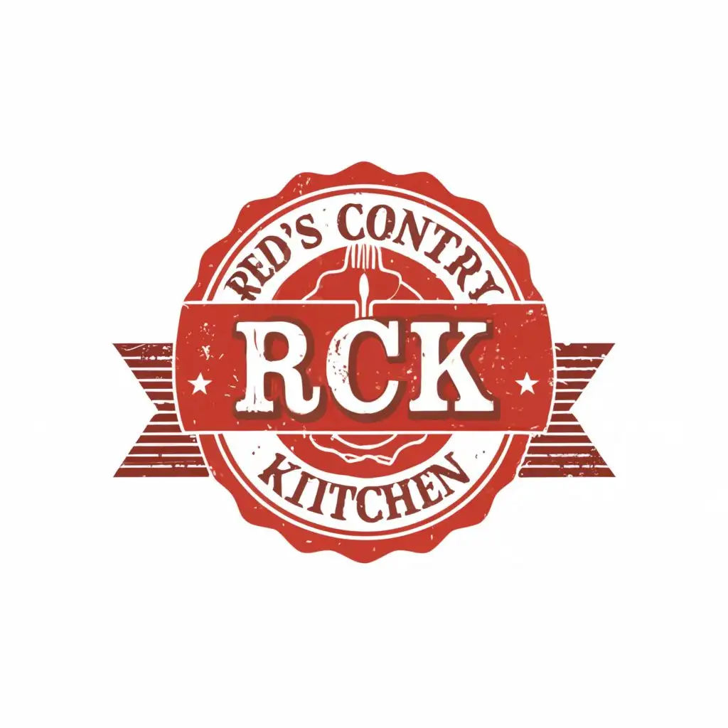 a logo design,with the text " Red's Country Kitchen ", main symbol:RCK,Moderate,be used in Restaurant industry,clear background