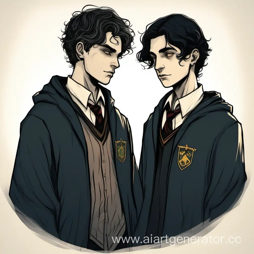 Hogwarts-Students-Sebastian-Sallow-and-Ominis-Mraks-Standing-Together