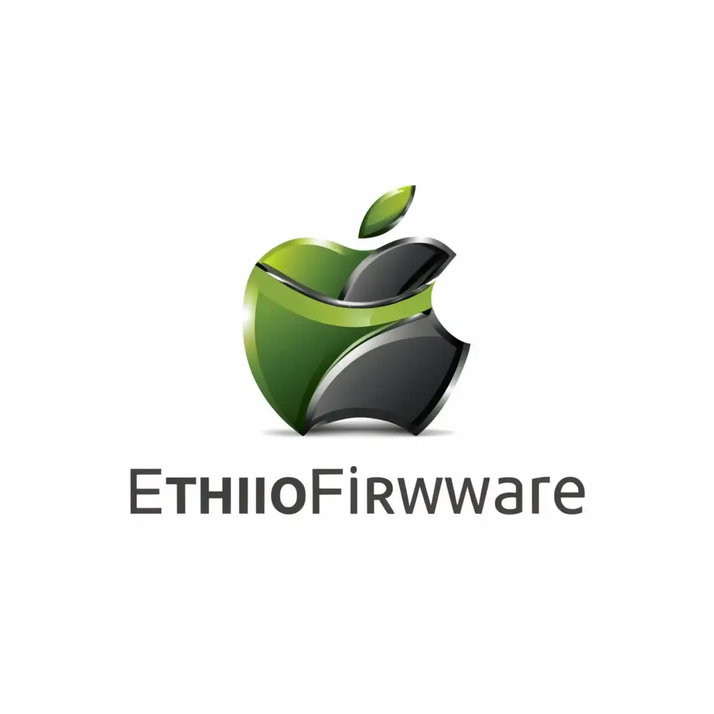 a logo design,with the text "ethiofirmware", main symbol:apple,Moderate,be used in Technology industry,clear background