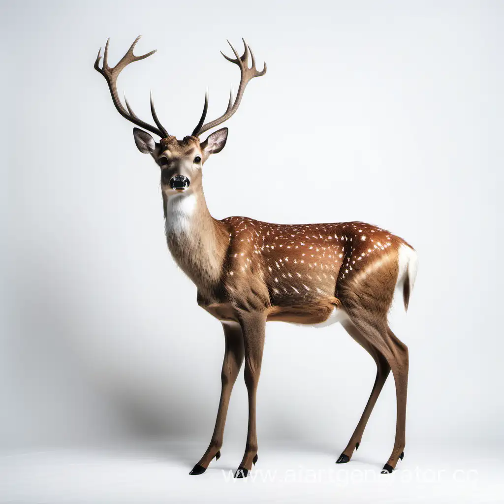 Graceful-Deer-Portrait-on-White-Background