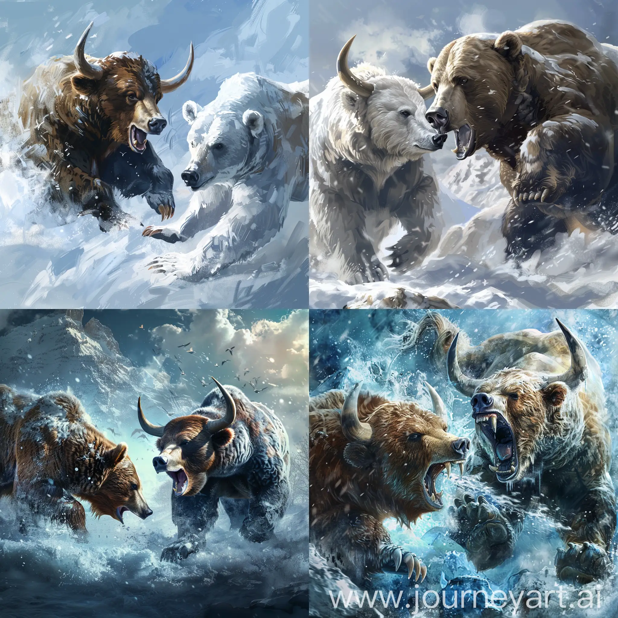Frosty-Encounter-Between-Bull-and-Bear-in-Bull-and-Bear-Artwork