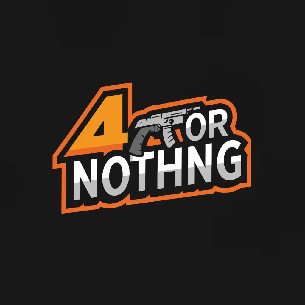 a logo design,with the text "4 or nothing", main symbol:Counter strike AK 47,Moderate,clear background