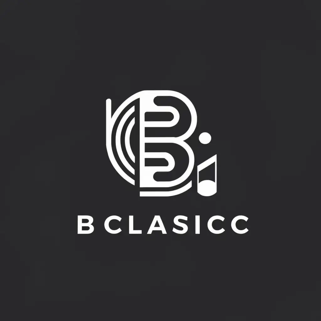 a logo design,with the text "B Classic", main symbol:music,Minimalistic,be used in Entertainment industry,clear background