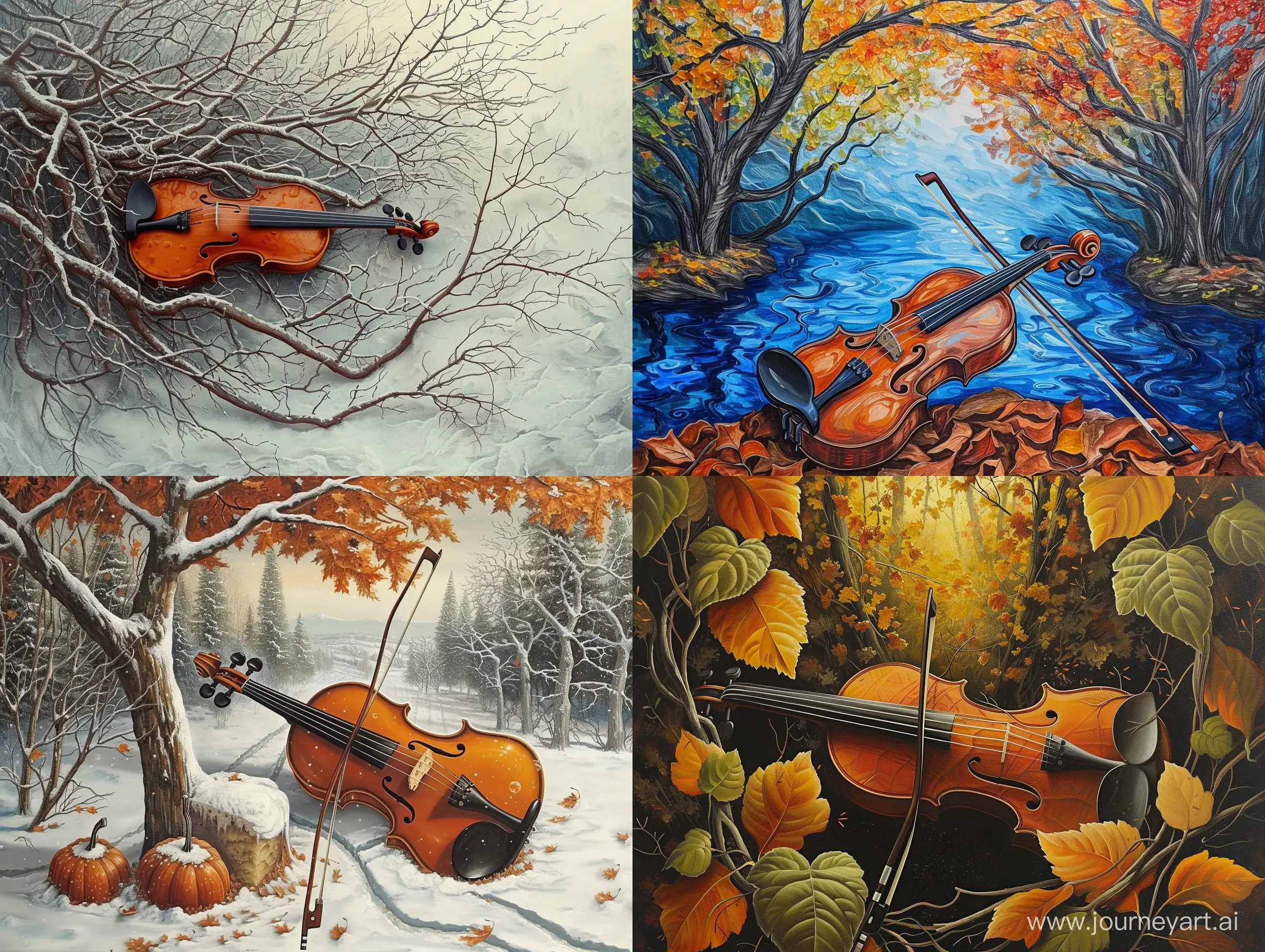 Surrealistic-Violinist-Embracing-Seasonal-Harmony