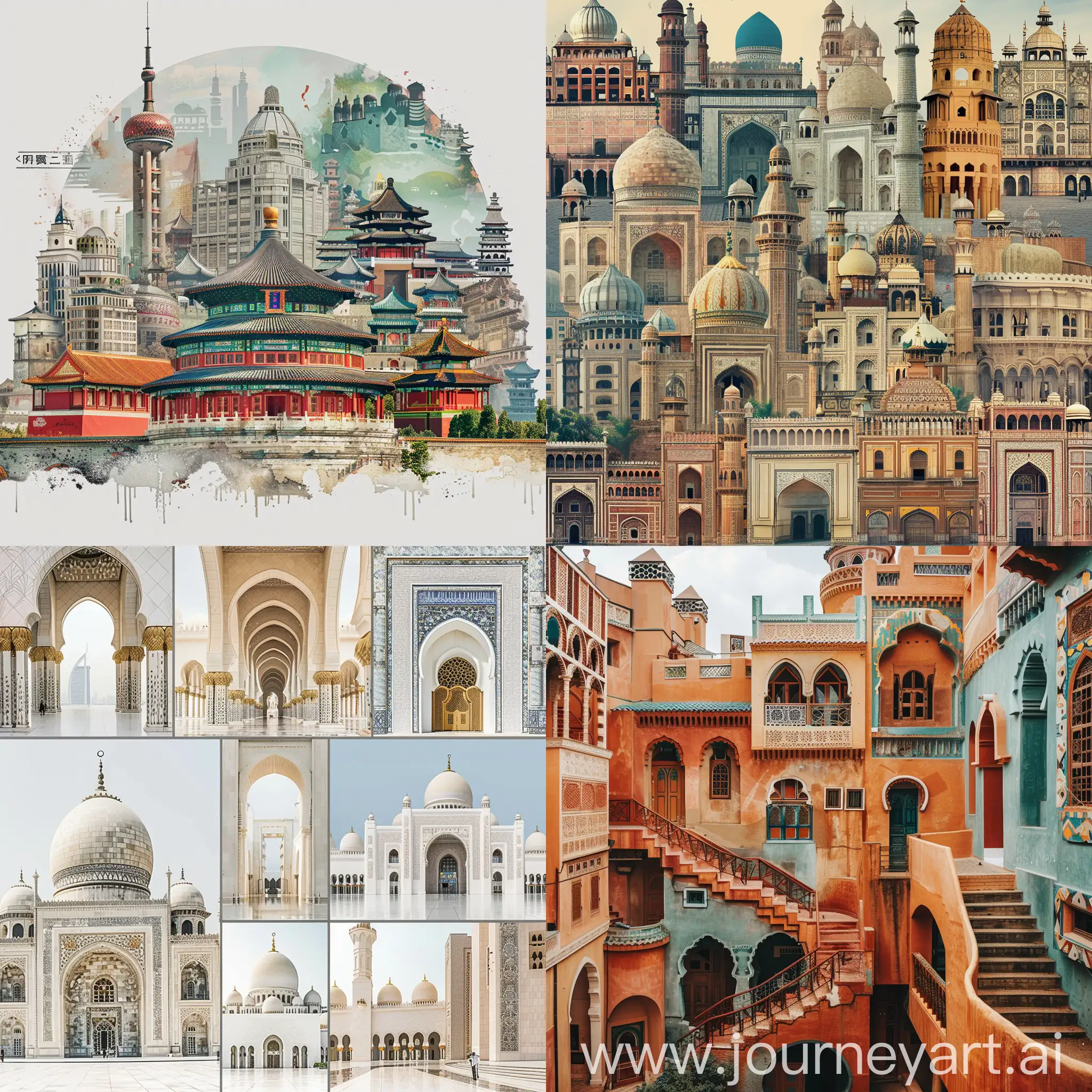 Engaging image showcasing diverse architectural styles from around the world.