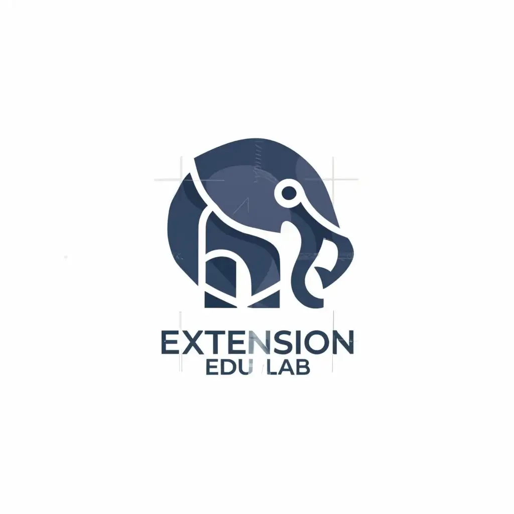 a logo design,with the text "Extension Edu Lab", main symbol:Elephant,Minimalistic,be used in Education industry,clear background