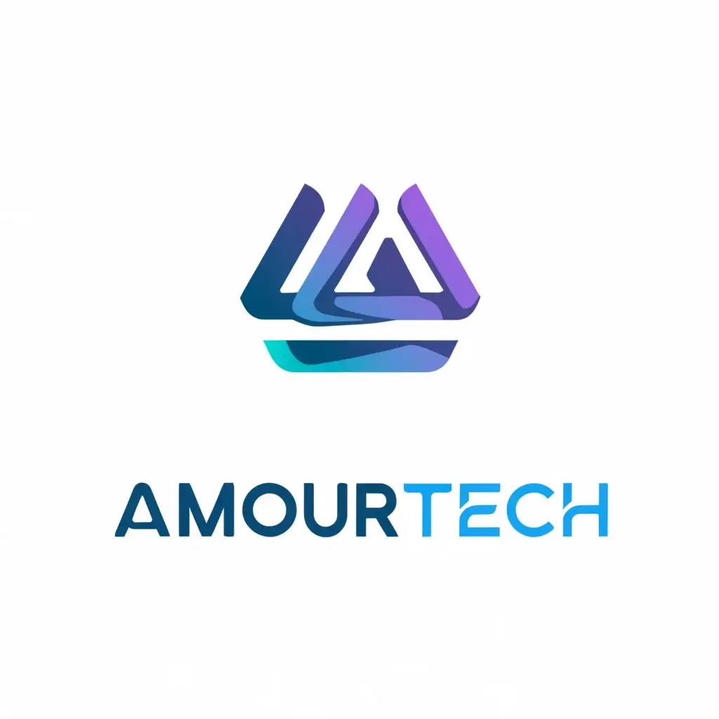 a logo design,with the text "AmourTech", main symbol:Triagon,Moderate,be used in Technology industry,clear background