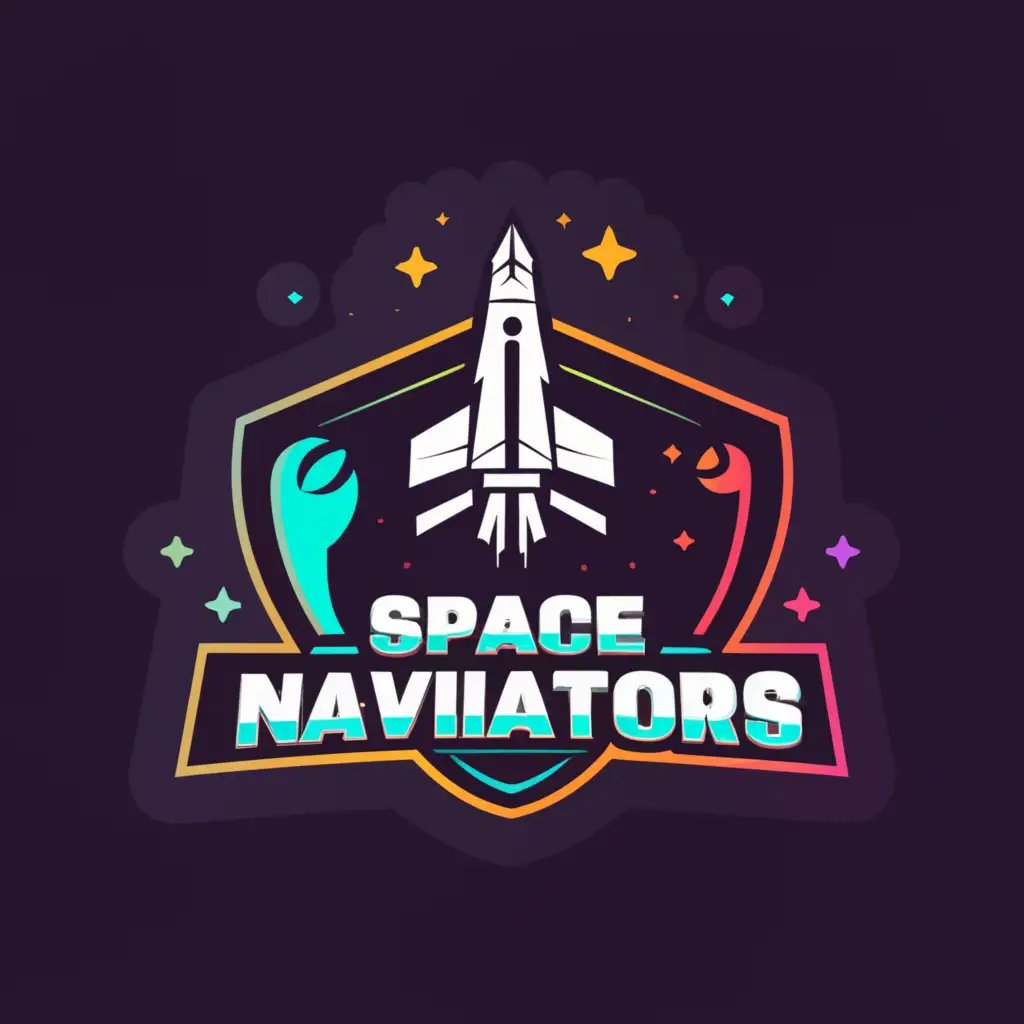 a logo design,with the text "Space Navigators", main symbol:this is a game logo,Moderate,be used in Entertainment industry,clear background