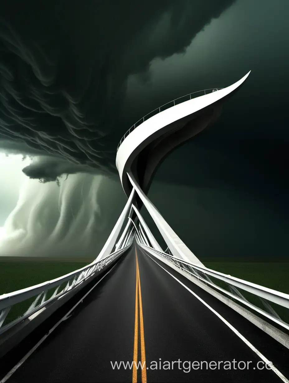 Fantastic tornado-shaped bridge