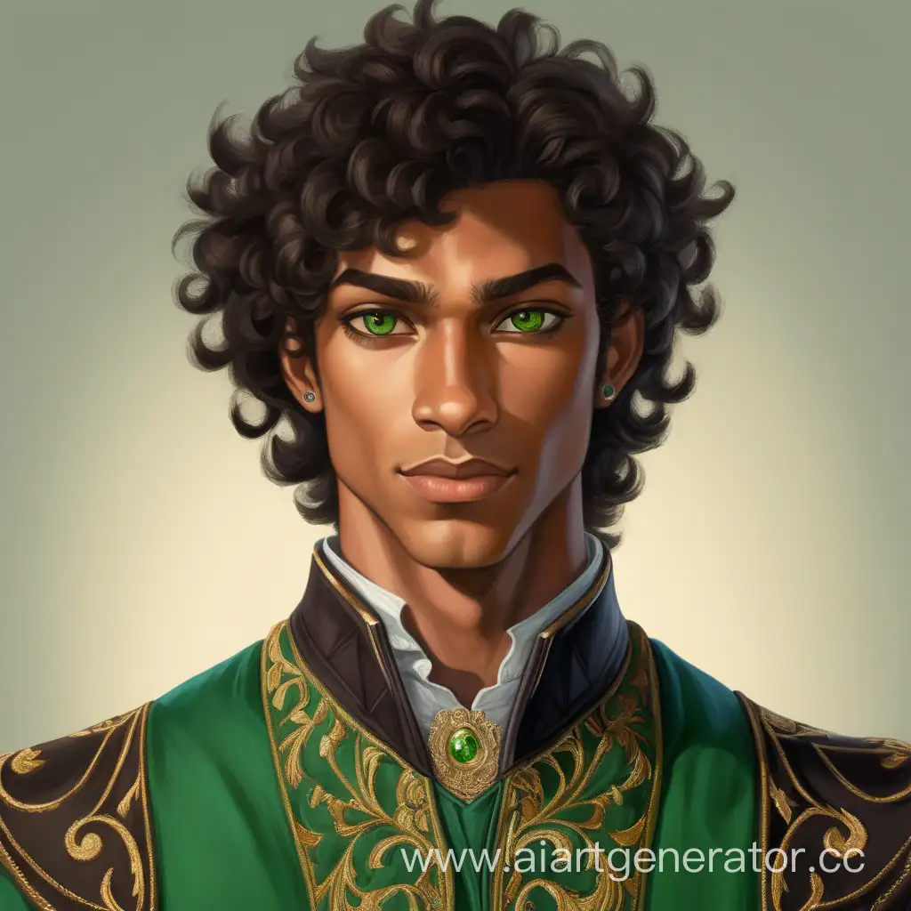 Adventurous-Mulatto-Youth-in-Dashing-Green-Attire-with-Golden-Embroidery