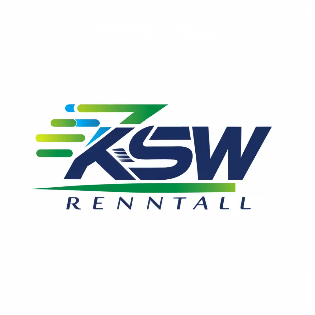 a logo design,with the text "KSW", main symbol:Car rent,Moderate,clear background