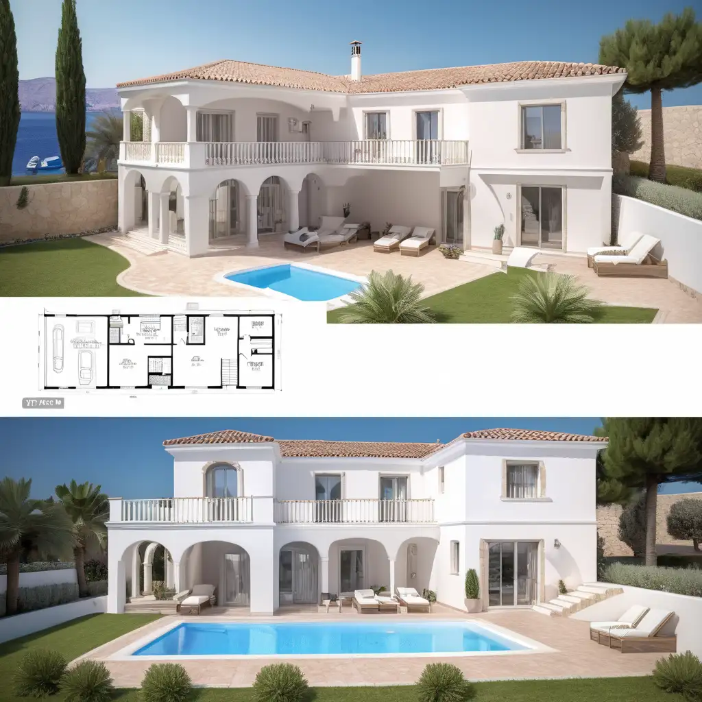 Mediterranean Villa with Separate Apartments and GreekInspired Design