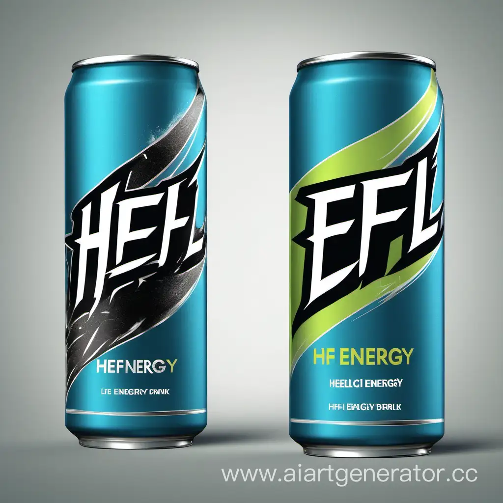 Сделай обертку для энергетика с названием HEFL energy