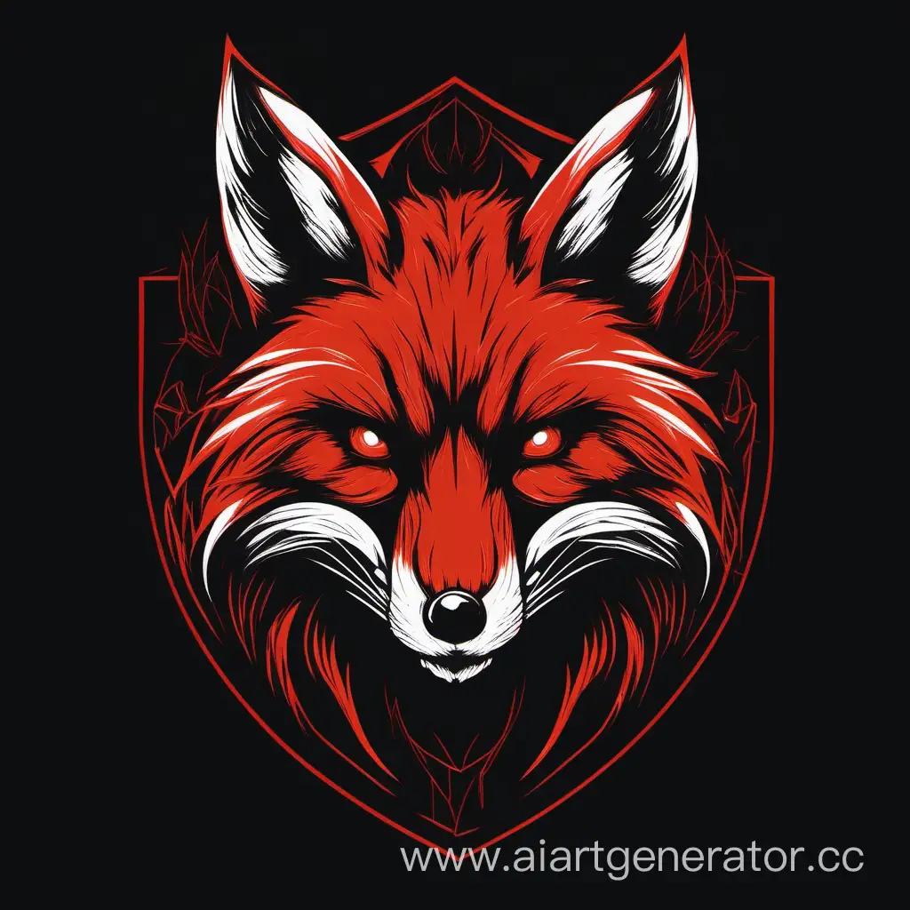 Menacing-Red-Fox-Head-on-Black-Background