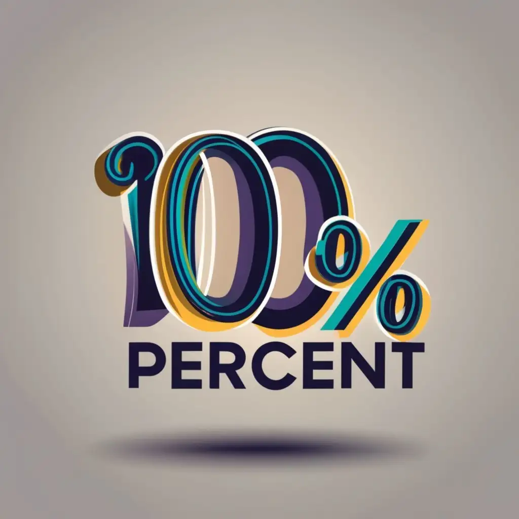 logo, 100%, with the text "100percent", typography, be used in Technology industry