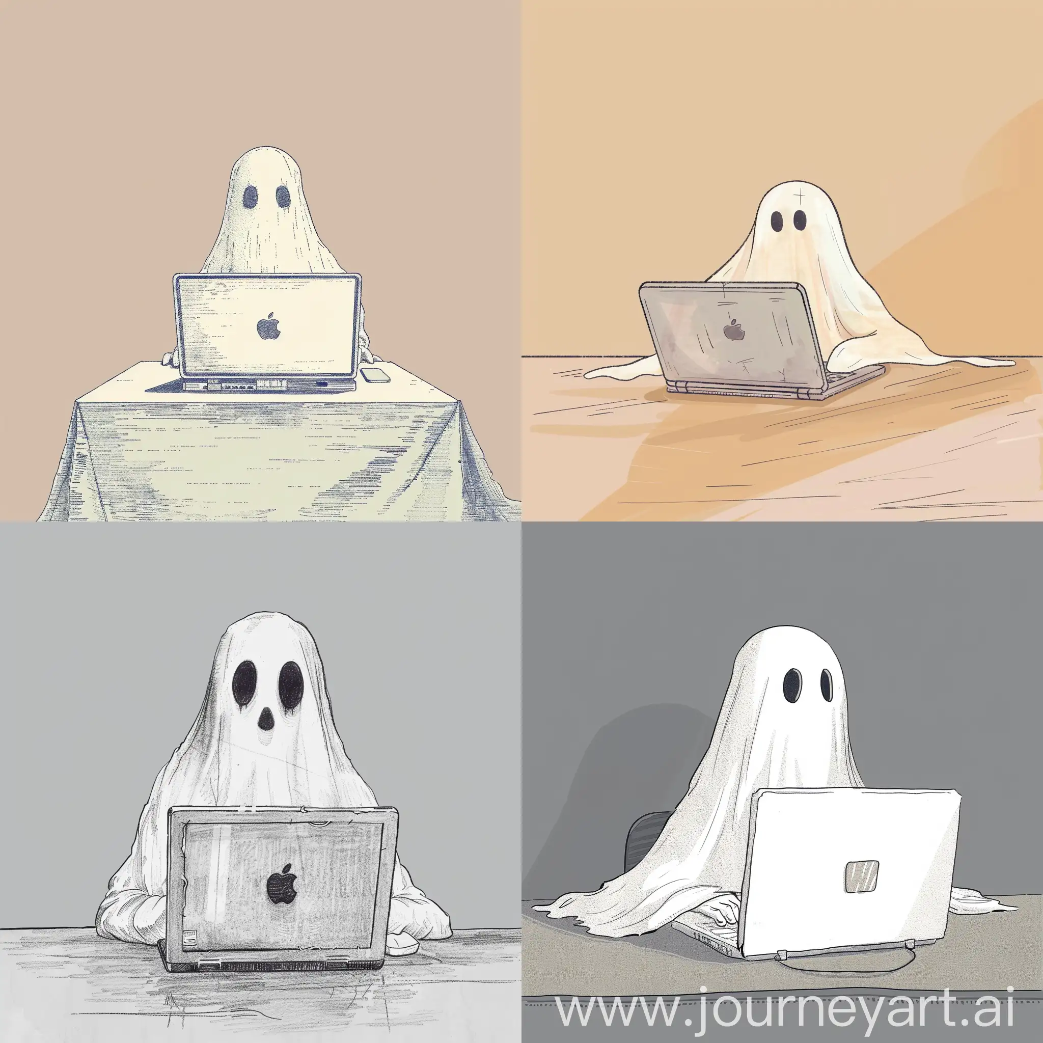 Ghostly-Figure-Working-Behind-Laptop-in-Minimalist-Style