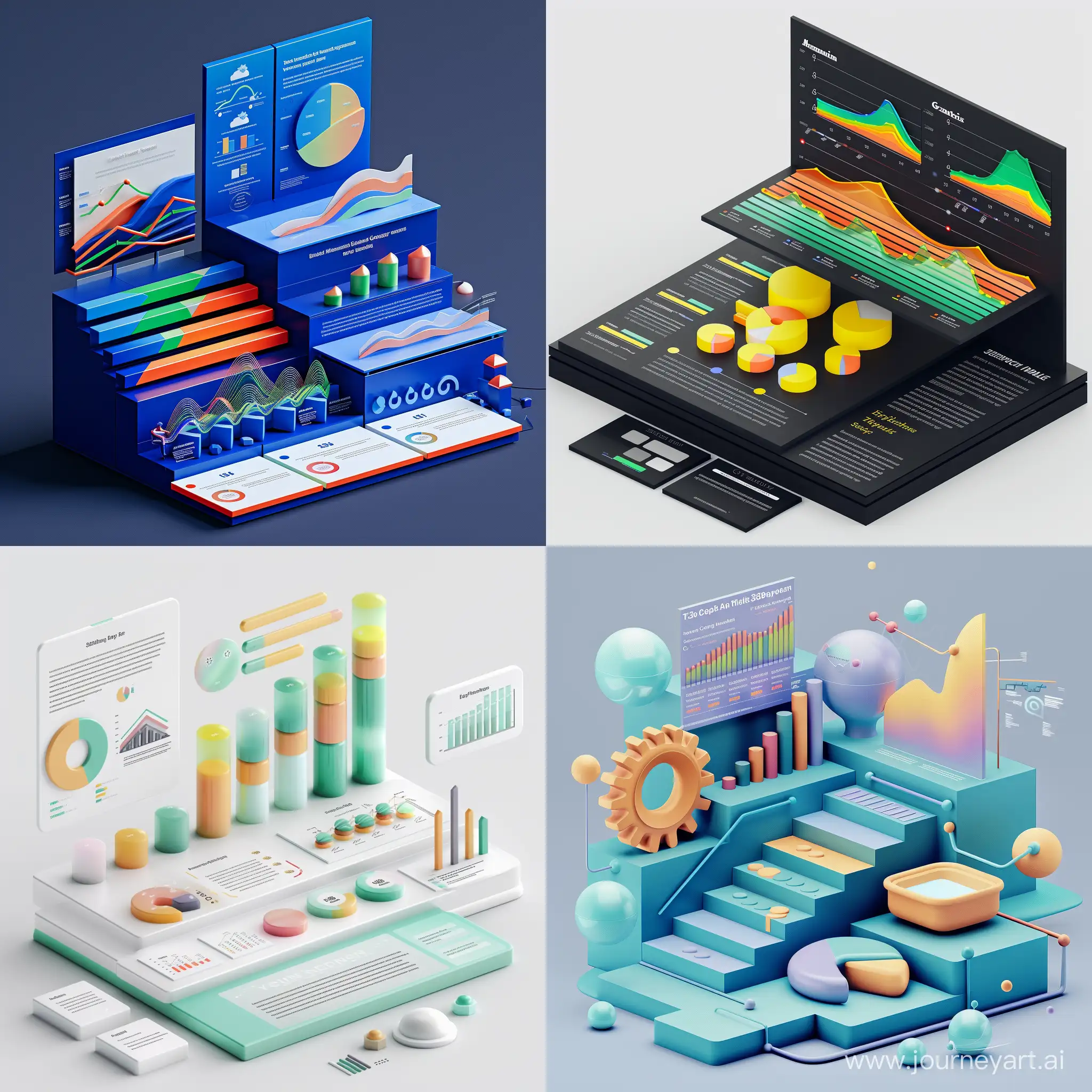 give me a 3d infographic illustration with 3 levels mockup