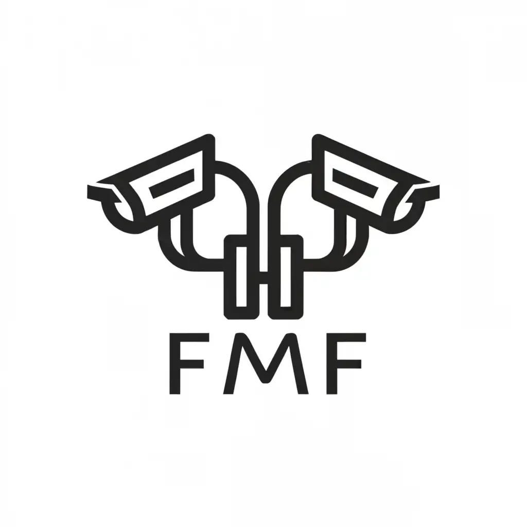 a logo design,with the text "FMF", main symbol:security cameras,Minimalistic,be used in Technology industry,clear background