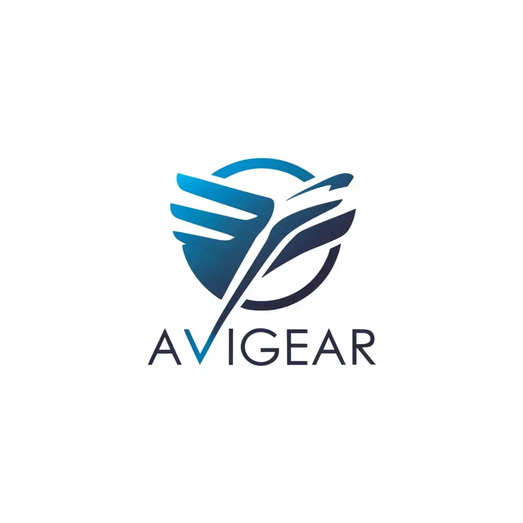 a logo design,with the text "AviaGear", main symbol:Aeroplane, Circle, Sky,Moderate,clear background