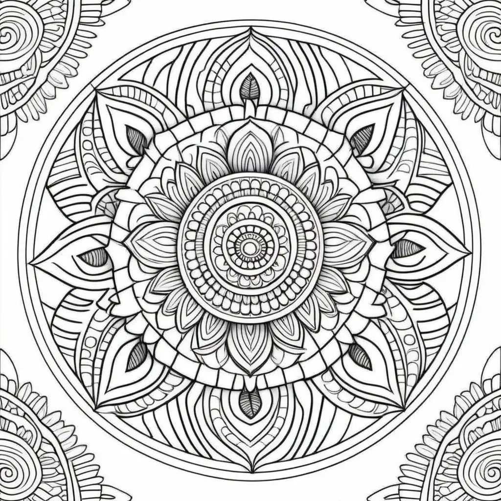 Therapeutic Mandala Pattern Coloring Pages for Stress Relief