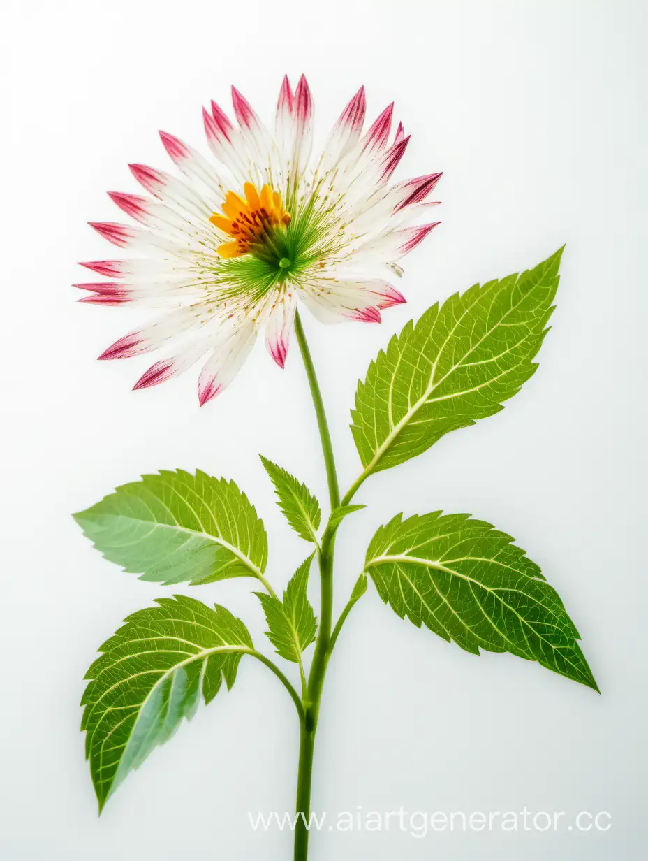 Vibrant-Big-Wild-Flowers-Stunning-8K-All-Focus-Perennials-with-Fresh-Green-Leaves-on-White-Background