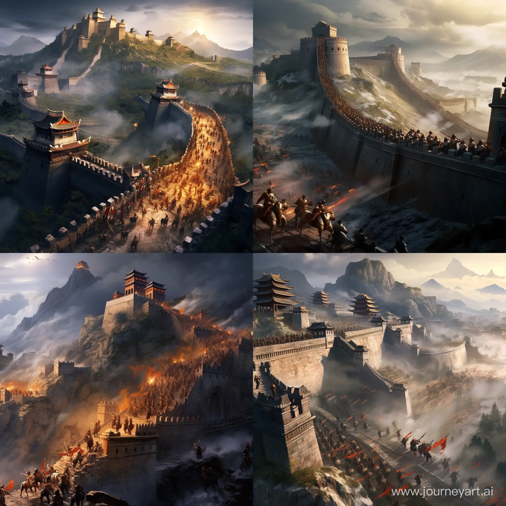 Turks-Breaking-Through-Great-Wall-of-China-in-3000-BC
