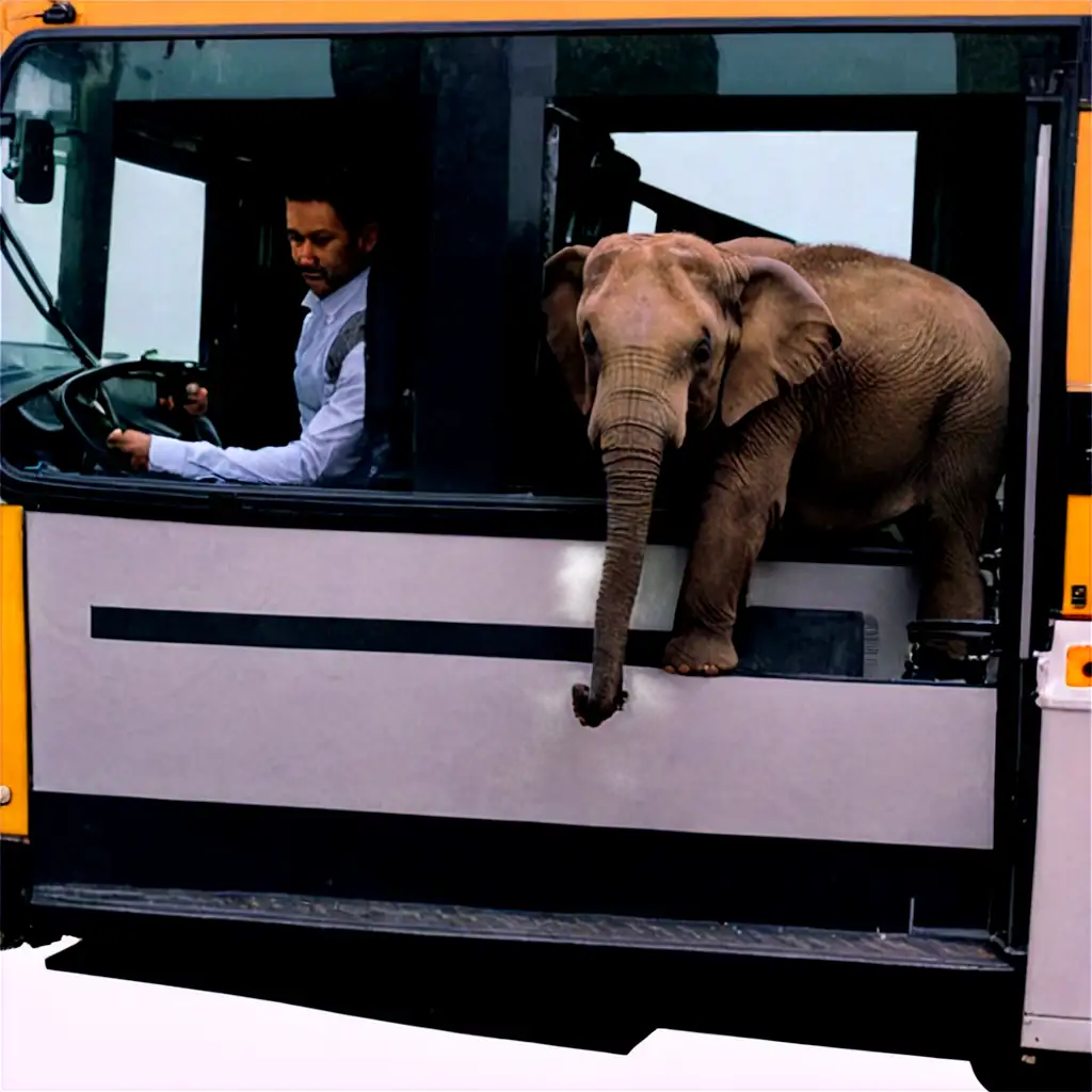 Elephant-on-a-Bus-HighQuality-PNG-Image-for-Creative-and-Educational-Purposes