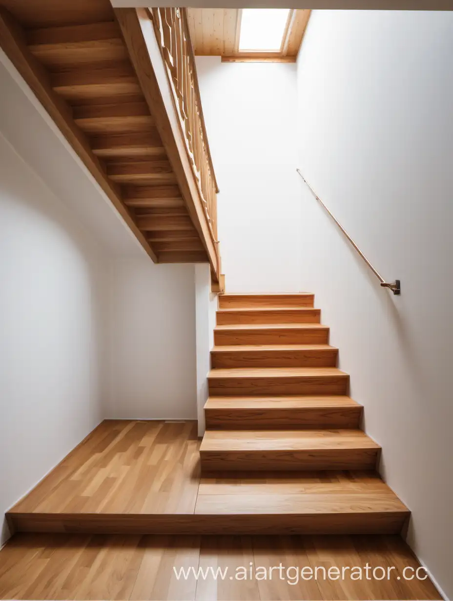 Interior-Wooden-Staircase-View-from-Above-in-an-Unrailing-House