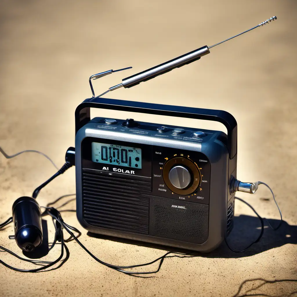 radio echargeable by a crank and solar panel
