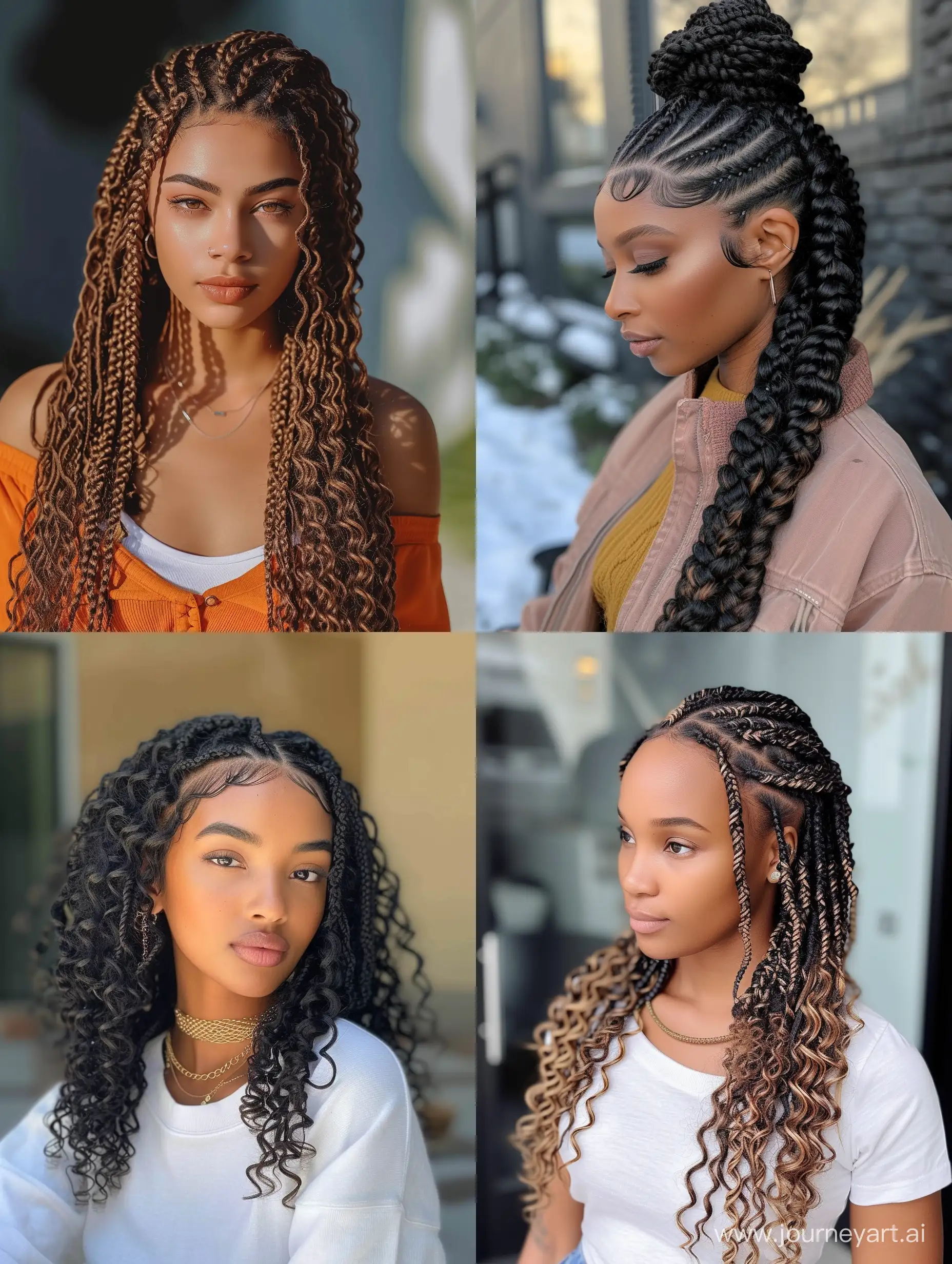 fulani braids hairstyles with curls