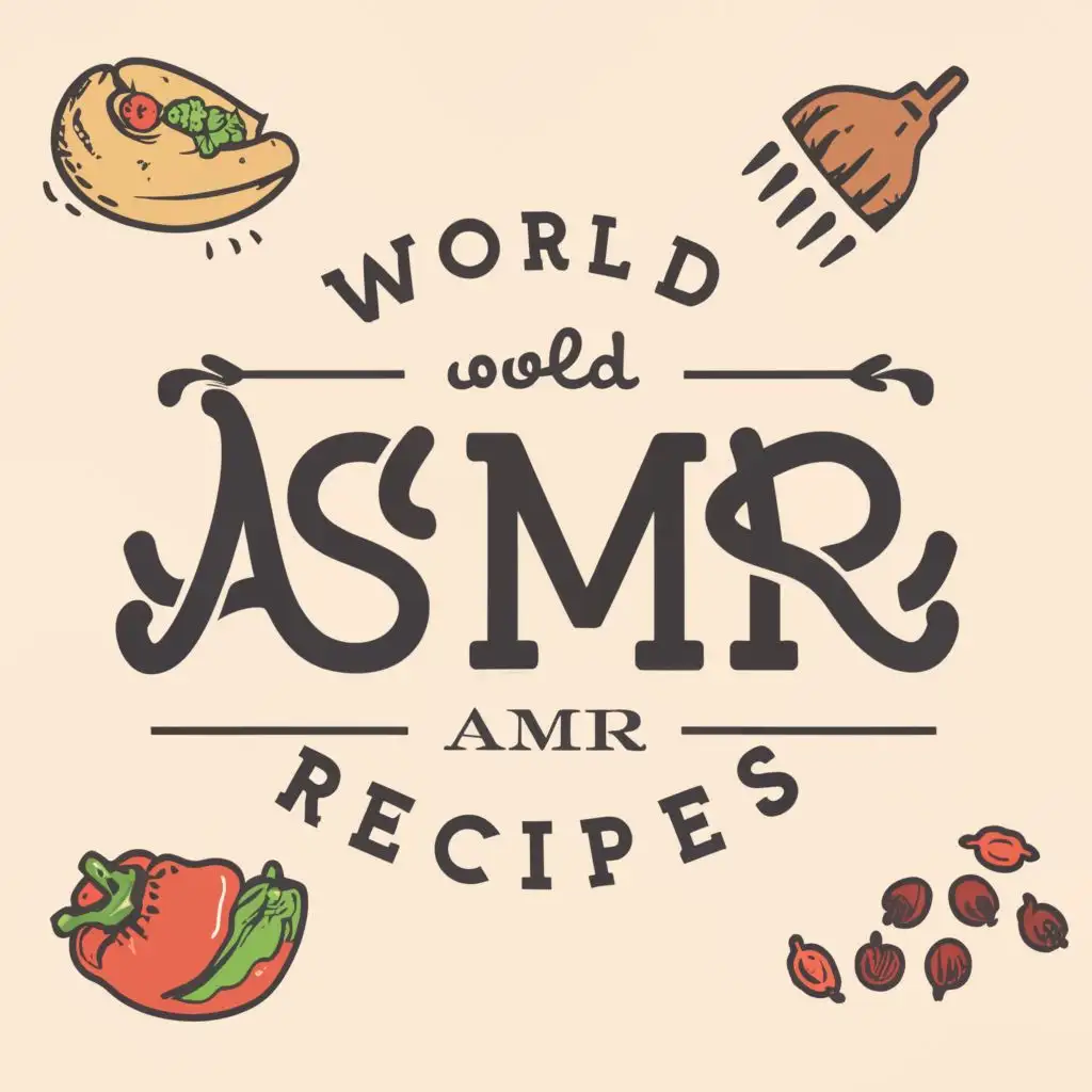 LOGO-Design-For-World-ASMR-Recipes-Culinary-Delights-Illustrated-in-Text