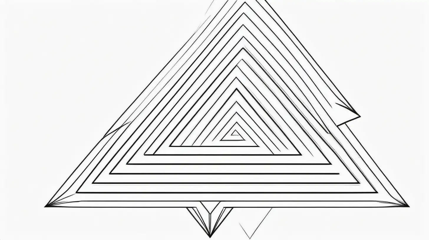 Minimalist Air Element Triangle in Black and White on White Background