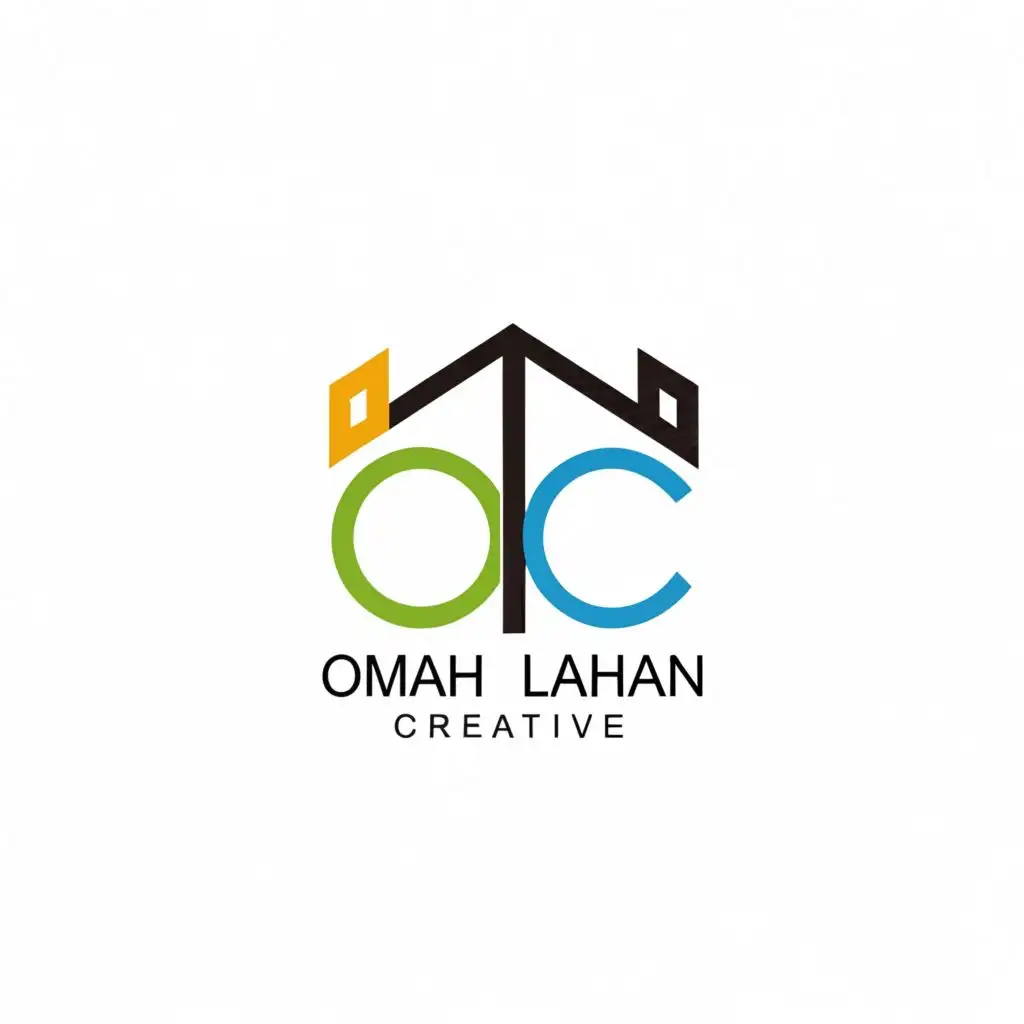 a logo design,with the text "Omah Lahan Creative", main symbol:OLC,Minimalistic,be used in Real Estate industry,clear background